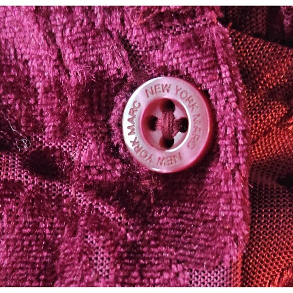 Marc New York Floral Burnout Velvet Button Up Top XL Whimsygoth Renaissance - Picture 8 of 8